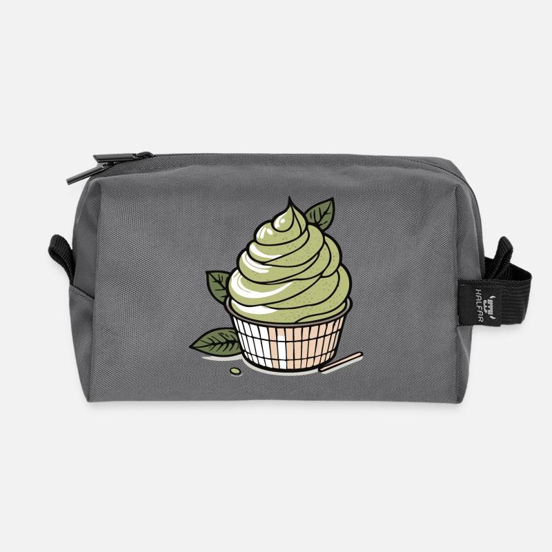 Matcha IceCream - Recycled Toiletry Zip Bag - anthracite
