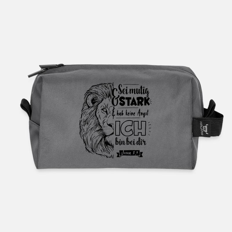 Josua 1 9 - Sei mutig und stark - Recycelte Kulturtasche - Anthrazit