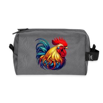 Rooster Hen - Recycled Toiletry Zip Bag - anthracite - Front