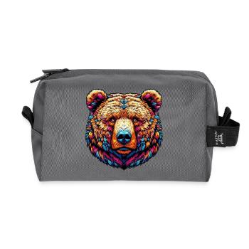 Bear - Recycled Toiletry Zip Bag - anthracite - Front