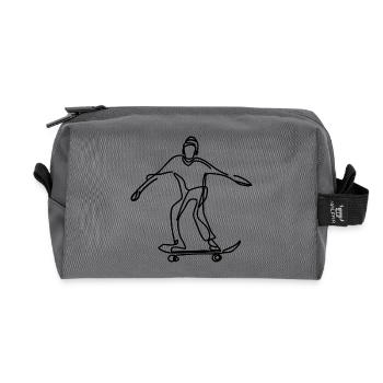 Skateboarder - Recycelte Kulturtasche - Anthrazit - Vorne