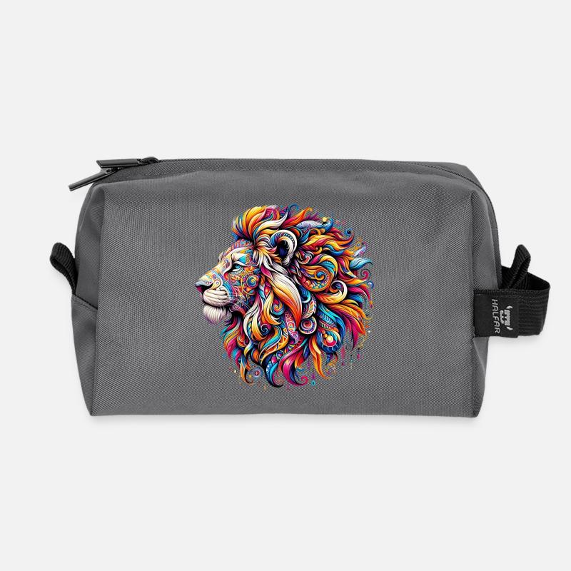 Löwe - Recycelte Kulturtasche - Anthrazit