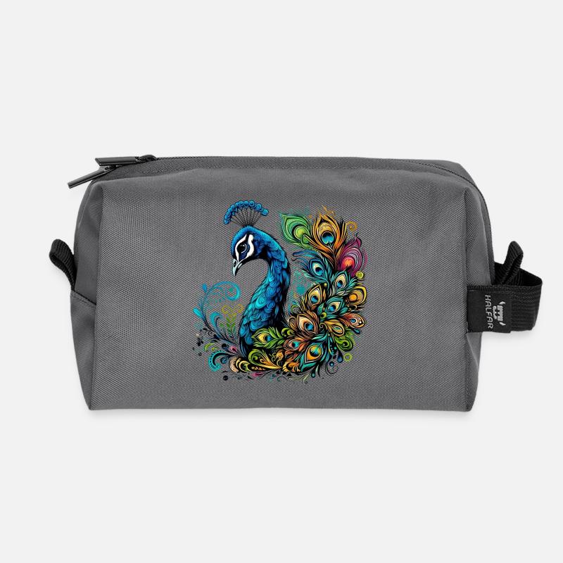 Pfau - Recycelte Kulturtasche - Anthrazit
