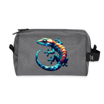 Gecko polygonal - Trousse de toilette en tissu recyclé - anthracite - Devant