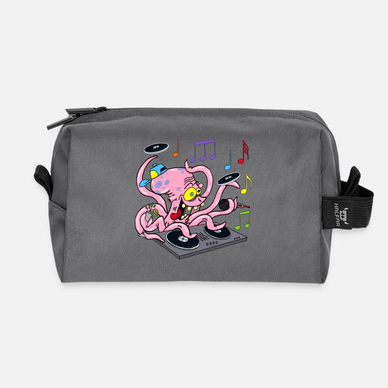 Deejay Oktopus - Recycelte Kulturtasche - Anthrazit