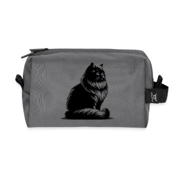 British Longhair Cat - Recycled Toiletry Zip Bag - anthracite - Front