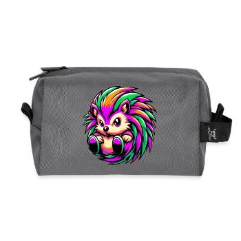 Igel - Recycelte Kulturtasche - Anthrazit - Vorne