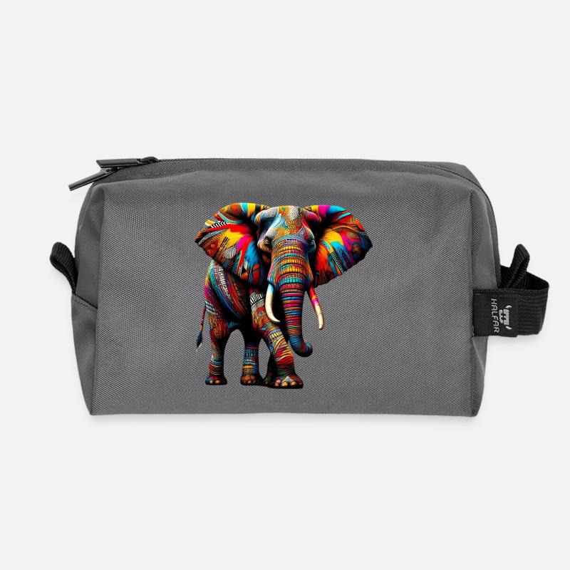 Elefant - Recycelte Kulturtasche - Anthrazit