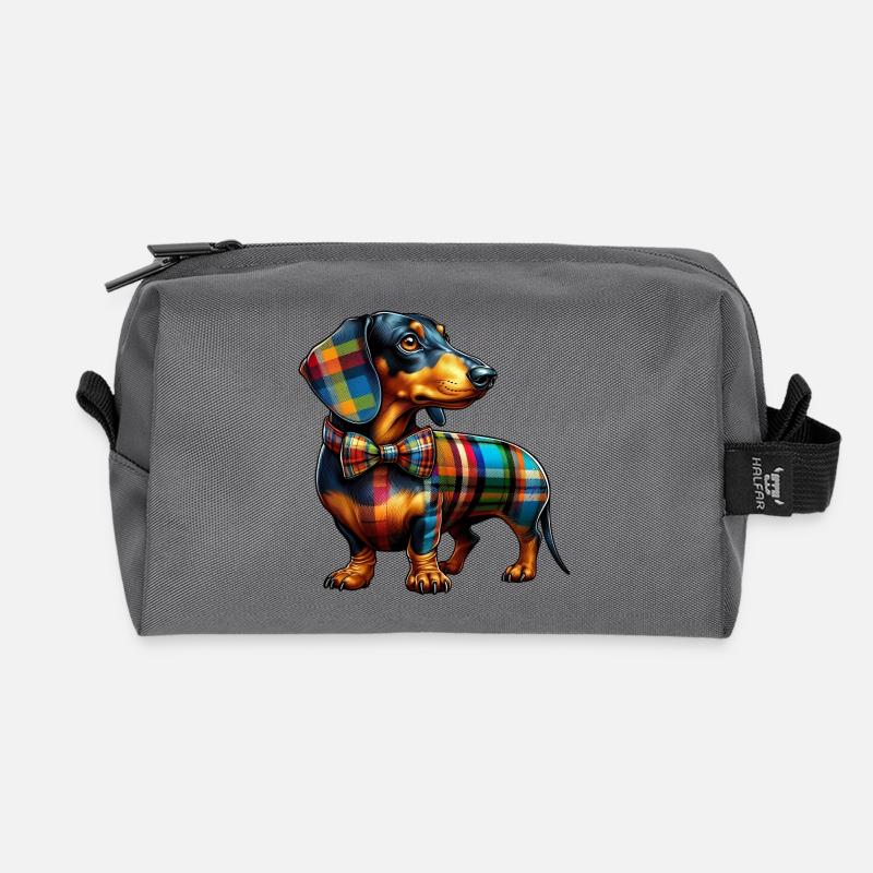 Dachshund - Recycelte Kulturtasche - Anthrazit