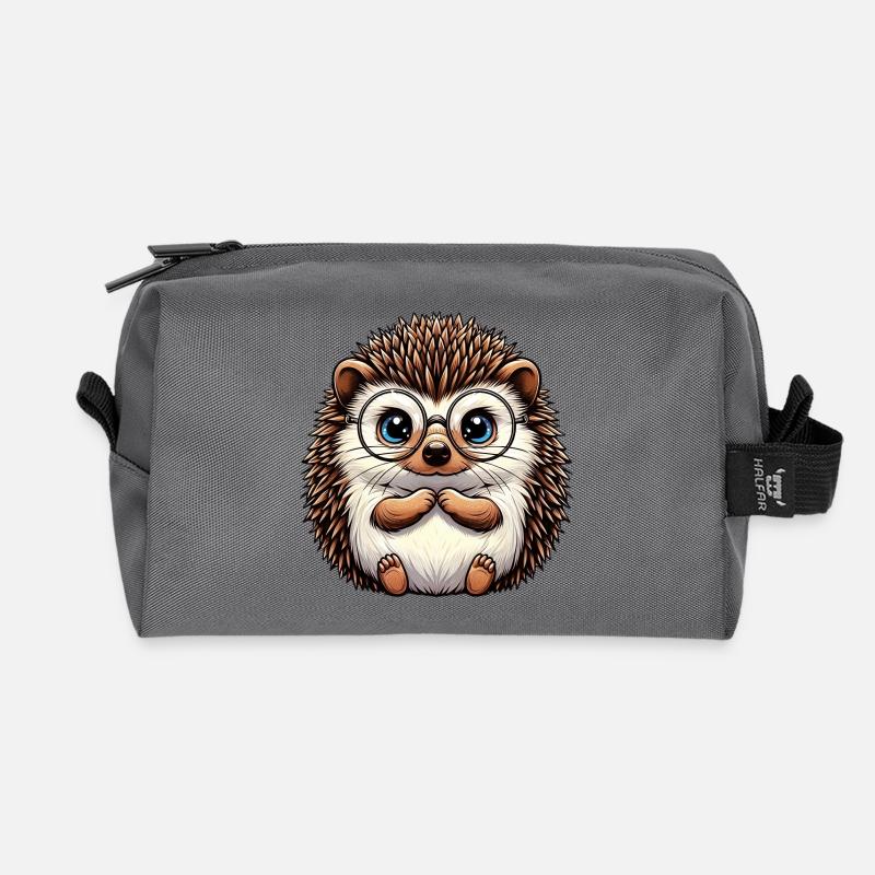 Igel - Recycelte Kulturtasche - Anthrazit