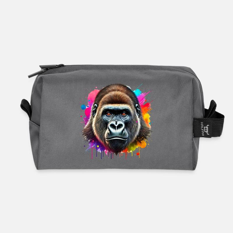 Gorilla - Recycelte Kulturtasche - Anthrazit