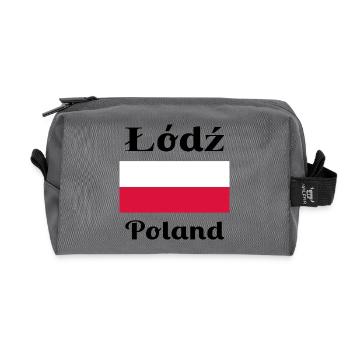 Łódź, Polen - Stilvolle Drucke - Recycelte Kulturtasche - Anthrazit - Vorne