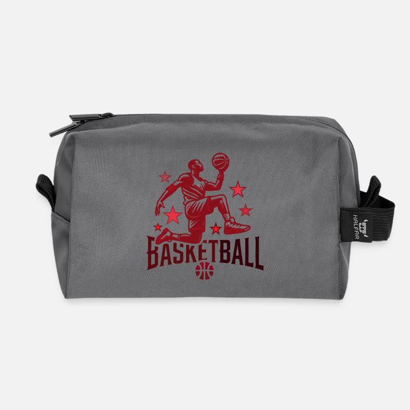 basketball design - Recycelte Kulturtasche - Anthrazit