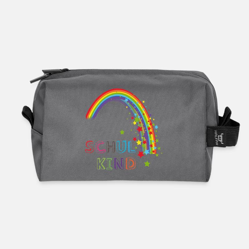 Schulkind Regenbogen - Recycelte Kulturtasche - Anthrazit