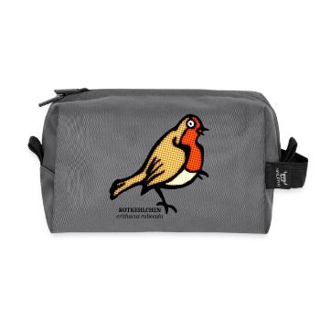 Robin Erithacus rubecula Garden Bird Party - Recycled Toiletry Zip Bag - anthracite - Front