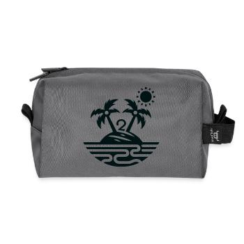 Insel mit 2 Palmen - Recycelte Kulturtasche - Anthrazit - Vorne