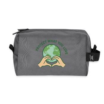 Heart for Earth - Recycled Toiletry Zip Bag - anthracite - Front