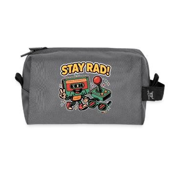 Stay Rad – Retro-Vibes - Recycelte Kulturtasche - Anthrazit - Vorne