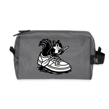 Squirrel in sneakers! - Recycled Toiletry Zip Bag - anthracite - Front