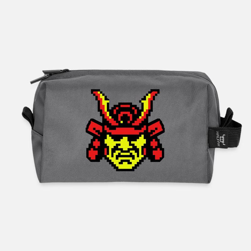 Pixel Samurai 8bit - Recycelte Kulturtasche - Anthrazit