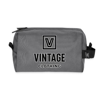 Vêtements vintage - Trousse de toilette en tissu recyclé - anthracite - Devant