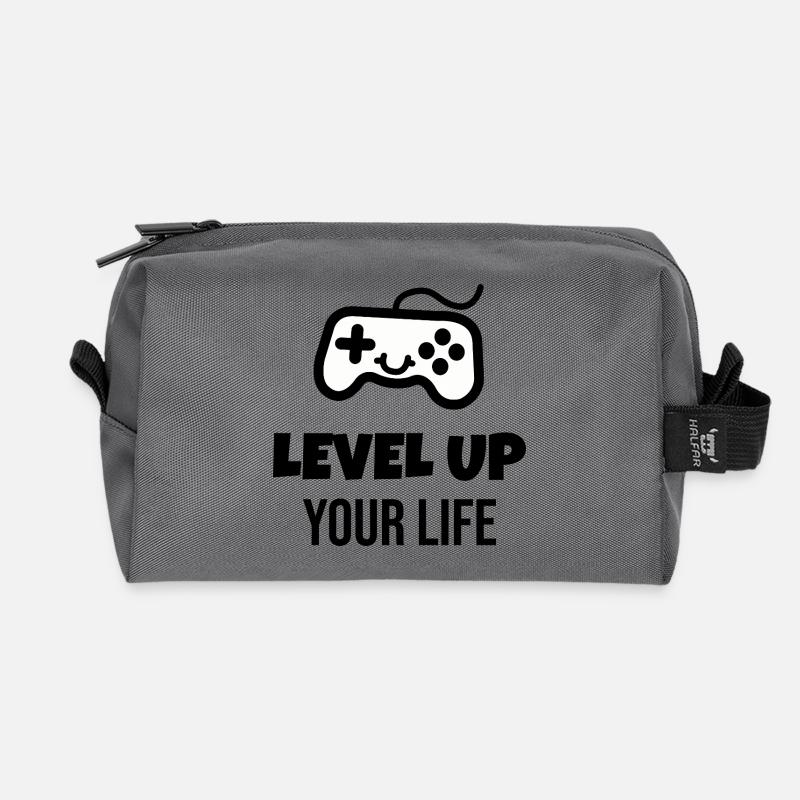Minimalistische Gaming-Illustration - Recycelte Kulturtasche - Anthrazit