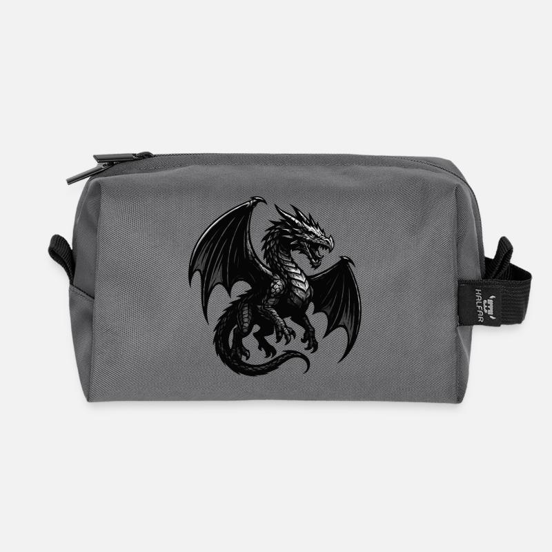 Drache im Malflug - Recycelte Kulturtasche - Anthrazit