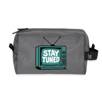 Bleib Dran Retro TV - Recycelte Kulturtasche - Anthrazit - Vorne
