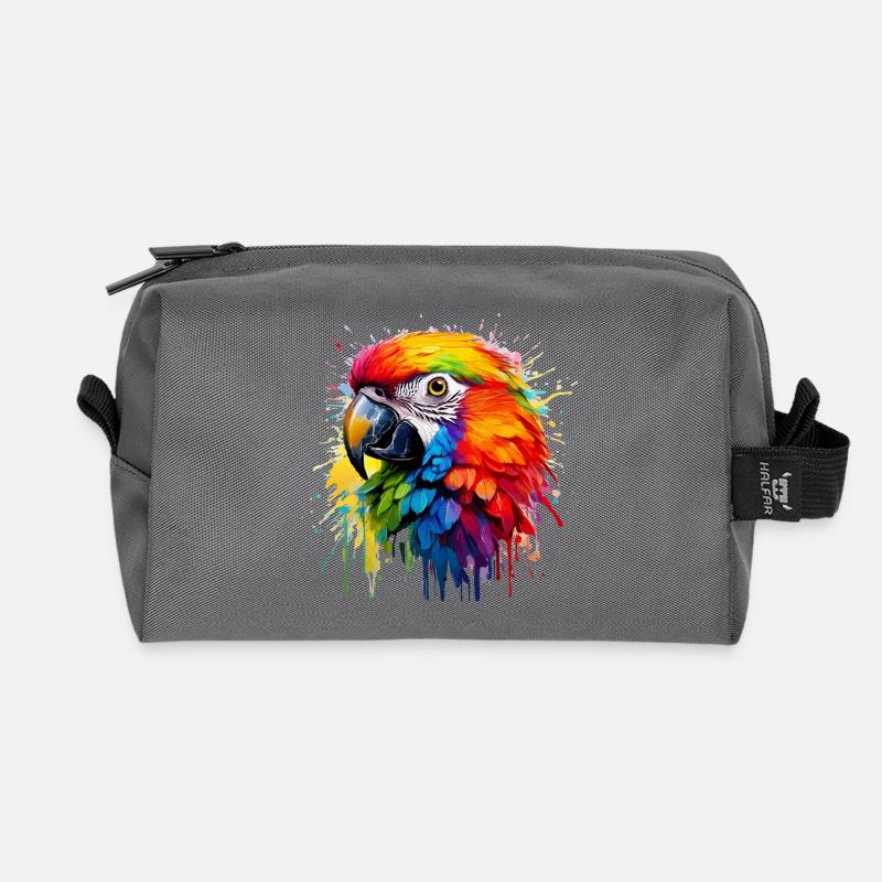 Bunter Paradiespapagei Splash - Recycelte Kulturtasche - Anthrazit