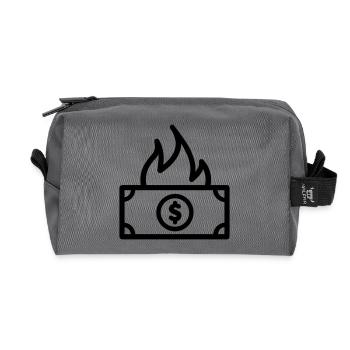 Argent qui Brûle - Trousse de toilette en tissu recyclé - anthracite - Devant