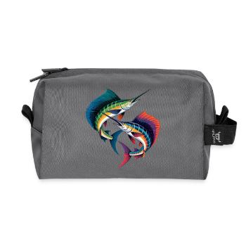Double Marlin coloré - Trousse de toilette en tissu recyclé - anthracite - Devant