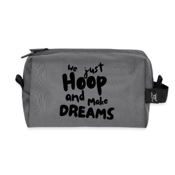 We just Hoop and make Dreams white - Recycled Toiletry Zip Bag - anthracite - Front