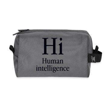 Human Mensch - Recycled Toiletry Zip Bag - anthracite - Front