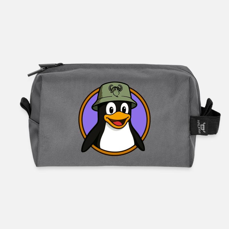 Tux Linux + GNU Hut - Recycelte Kulturtasche - Anthrazit