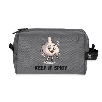 Knoblauch Charme Keep It Spicy Garlic Gemüse - Recycelte Kulturtasche - Anthrazit - Vorne
