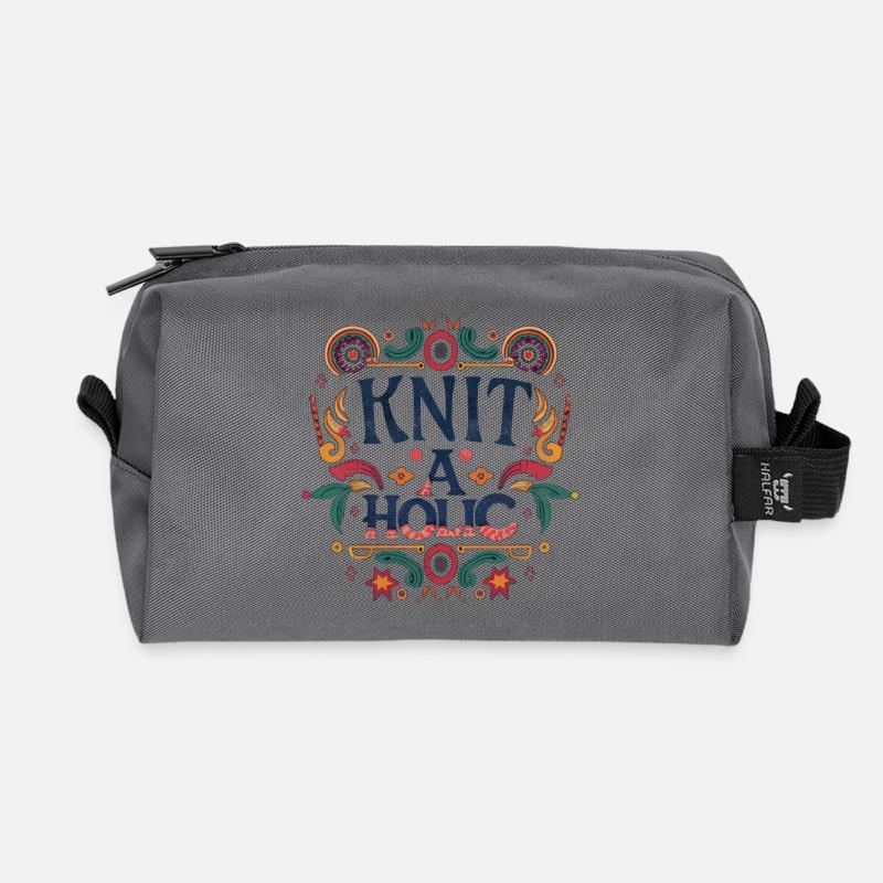 Knit-aholic - Recycled Toiletry Zip Bag - anthracite