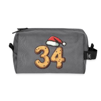 Biscuit de Noël à 34 chiffres - Trousse de toilette en tissu recyclé - anthracite - Devant