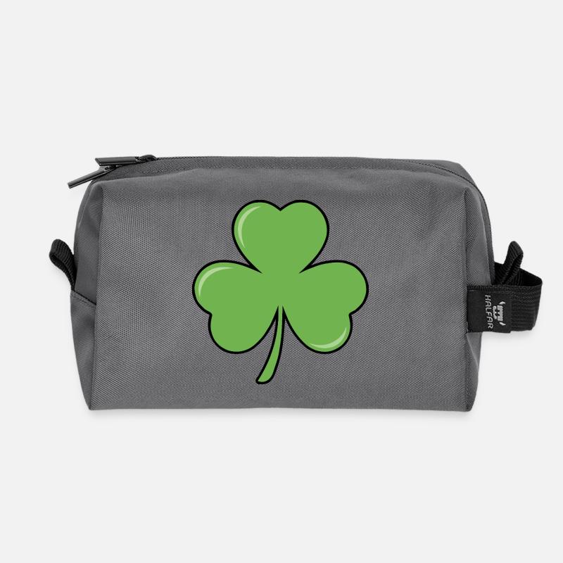 Irischer Klee - Recycelte Kulturtasche - Anthrazit