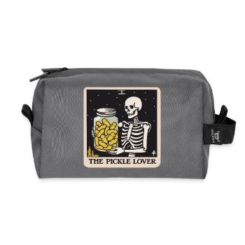 The Cucumber Lover Tarot Card Funny Cucumber - Recycled Toiletry Zip Bag - anthracite - Front