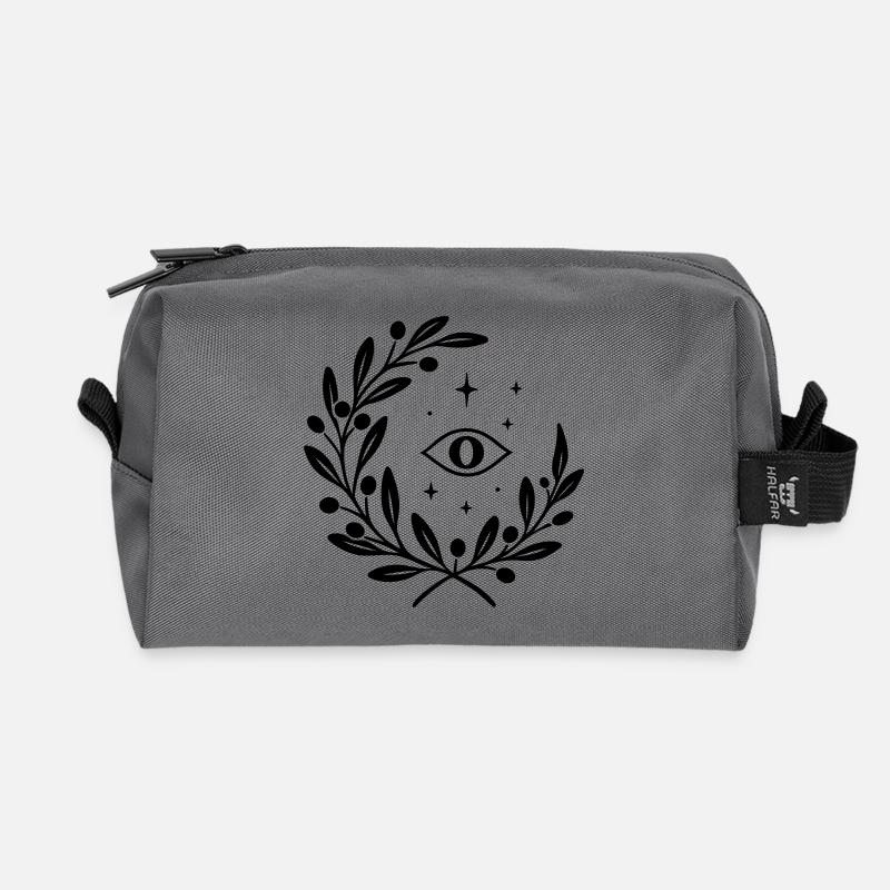 Mystic Yule with an Eye - Christmas Yule - Recycled Toiletry Zip Bag - anthracite