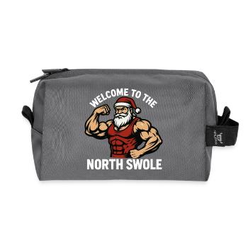 Welcome to the North Swole Funny Christmas Workout - Recycled Toiletry Zip Bag - anthracite - Front