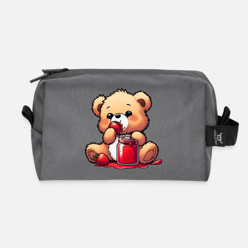 Bärchen Teddybär Bär - Recycelte Kulturtasche - Anthrazit