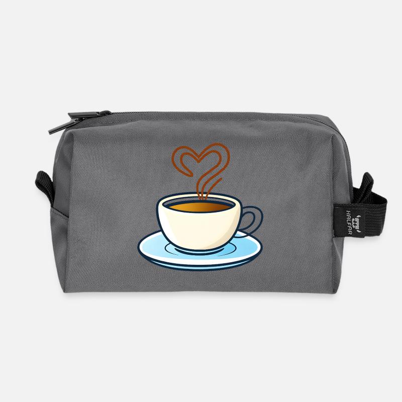 Herzform Kaffeezauber - Recycelte Kulturtasche - Anthrazit