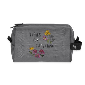 Thanks for everything - Recycled Toiletry Zip Bag - anthracite - Front