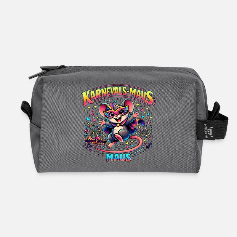 Karnevalsmaus Fasching Kostüm Niedlich Geschenk - Recycelte Kulturtasche - Anthrazit