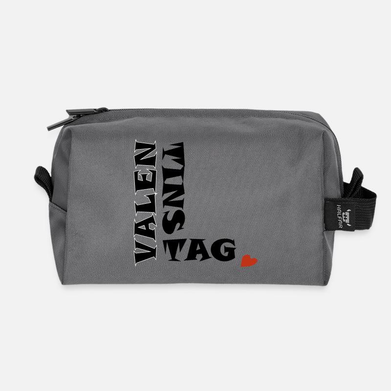 Valentinstag mit Herz - Recycelte Kulturtasche - Anthrazit