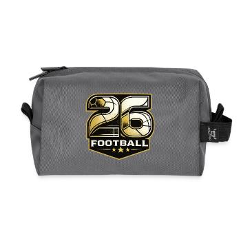 26 Football - Recycled Toiletry Zip Bag - anthracite - Front