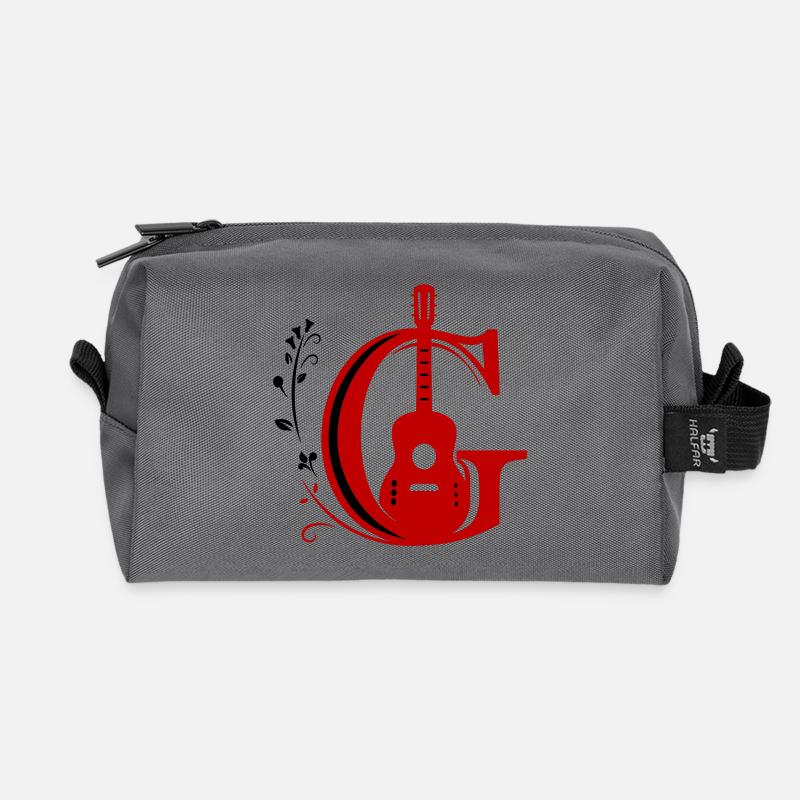 Initial c with guitar - Recycled Toiletry Zip Bag - anthracite