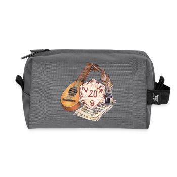 Role Playing Game Tabletop D20 Dice Gift Bard - Recycled Toiletry Zip Bag - anthracite - Front