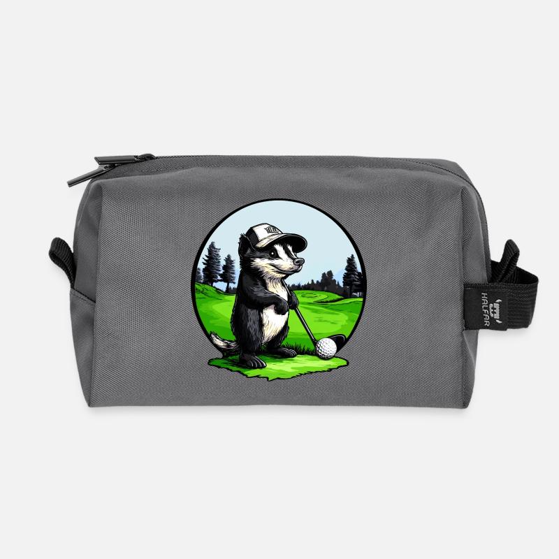 Golf Stinktier - Recycelte Kulturtasche - Anthrazit